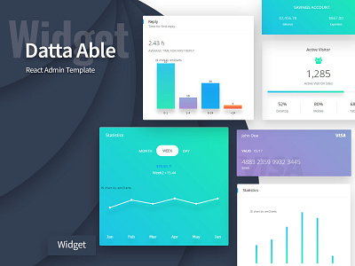 Widget - Datta Able React Admin Template admin admin dashboard admin dashboard template admin design admin panel admin template admin theme admintemplates branding dashboard react react redux reactjs sass ui ui ux design ui kit ui ux design uiux