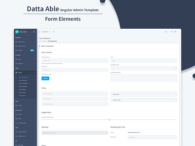 Form Elements - Datta Able Admin Template admin admin dashboard admin dashboard template admin design admin panel admin template admin theme angular angular admin template angular dashboard branding dashboard form details form elements form select sass ui ux design ui design