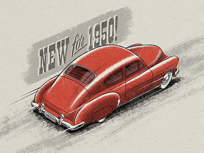1950 Chevy Fleetline adobe automotive chevy draw halftone illustration illustrator photoshop retro typography vintage