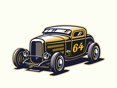 1932 Ford Highboy Hot Rod 3 window 32 ford adobe illustrator design hot rod illustration illustrator logo lowbrow vector vector art