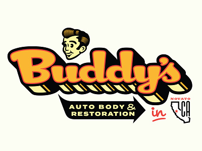 Buddy 's Auto Boy Identity concept 4 adobe illustrator automotive branding character character art custom font custom-type design graphic design illustration illustrator logo lowbrow typography vector