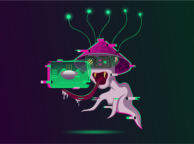 HUNGRY GHOST CYBERPUNK adobe ilustrator art cyberpunk design dribble festival hungryghost illustration vector art vectorart