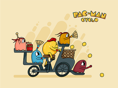 Pacman Cyclo illustration vector art