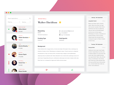 Review Applicants Ui app applicants dashboard review ui user experience ux web