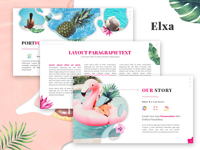 Elxa - Vacation Presentation Design branding creative design elegant holiday illustration powerpoint presentation vacation