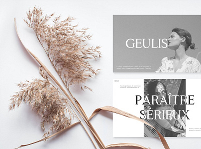 Geulis - Elegant Presentation Design beautiful brand brand design brand guideline creative deck design elegant feminine minimalist pitch powerpoint presentation template