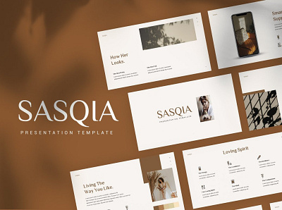 Sasqia - Elegant Presentation Design brand design brand guideline branding design elegant feminine minimalist modern pitch pitchdeck powerpoint presentation