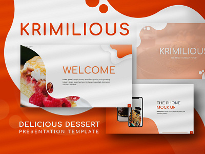 Krimilious Delicious Dessert Presentation Template business presentation creative design dessert powerpoint presentation presentation template presesentation design professional restaurant