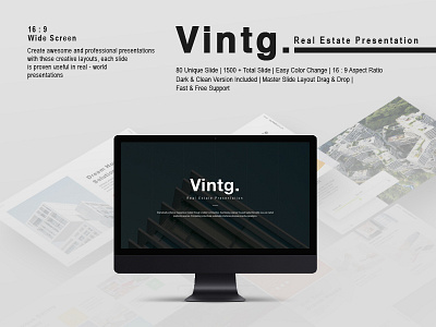 Vintg Real Estate Presentation business creative design home house infographic powerpoint ppt presentation real estate