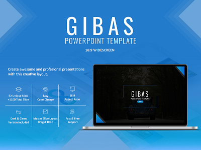 Gibas Presentation Template branding business clean creative design elegant minimalist modern pitch pitchdeck powerpoint pptx presentation presentationdesign professional templates ui ux