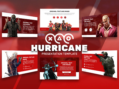 Hurricane Game Presentation Template branding business clean creative design elegant game infographic minimalist modern pitch pitchdeck powerpoint pptx presentation presentationdesign professional templates ui ux