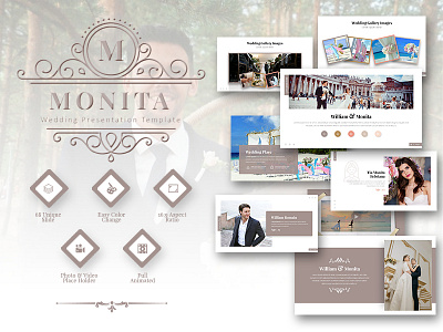 Monita Wedding Presentation Template branding business clean creative design elegant minimalist modern pitch pitchdeck powerpoint pptx presentation presentationdesign professional templates ui ux