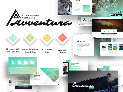 Avventura Presentation Template branding business creative design elegant infographic minimalist modern pitch pitchdeck powerpoint pptx presentation presentationdesign professional templates ui ux