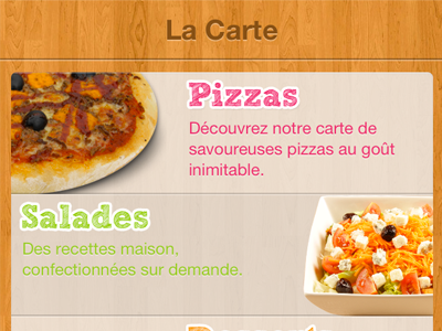 PizzApp la Carte ios iphone pizza pizzapp pizzas