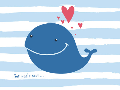 Get the whale soon! blue illustration monday whale