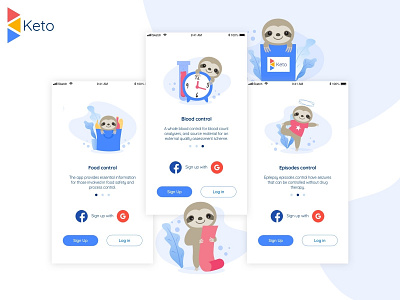 Keto diet app Onboarding app blue diet illustration keto onboarding ui