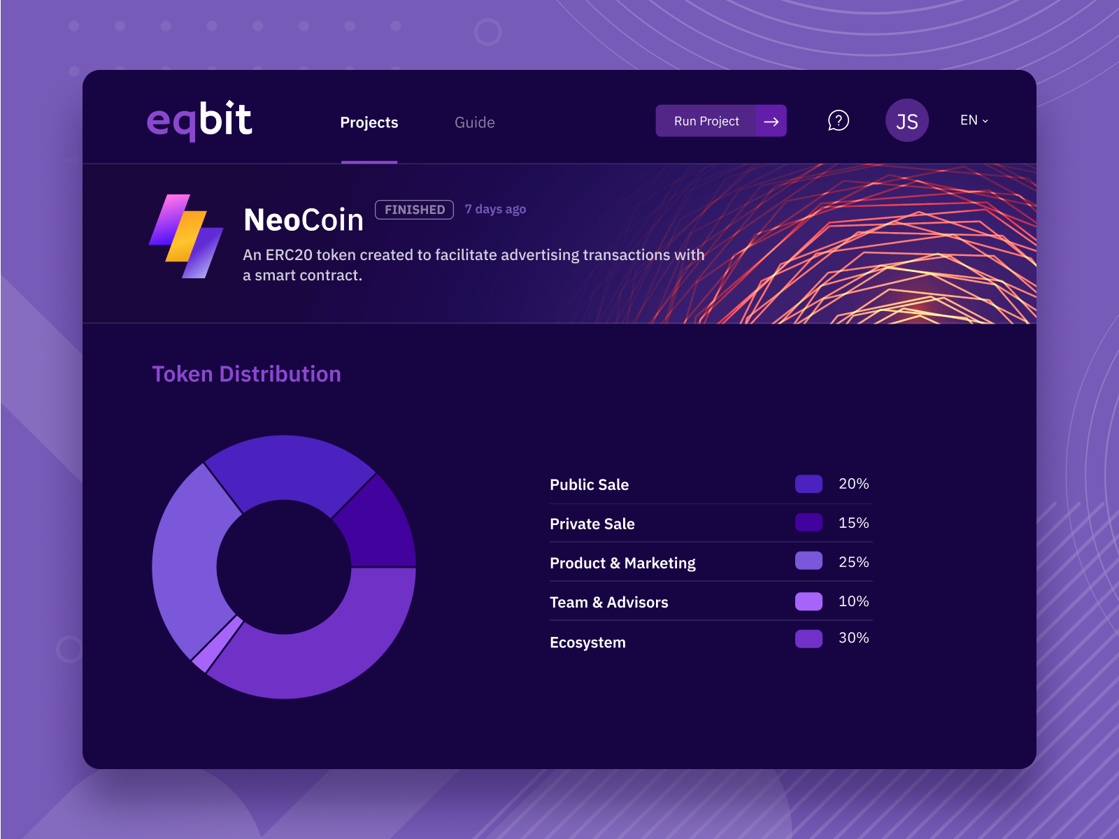 Crypto Investment Platform Token Distribution Chart Dak Mode By Dmitry On Dribbble