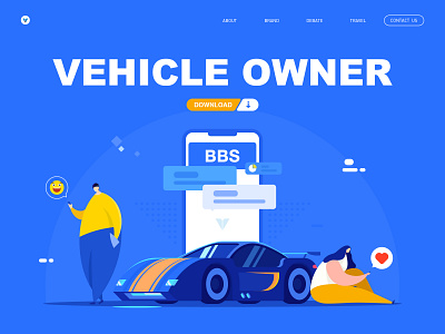 The owner BBS car communication data debate design illustration ui web