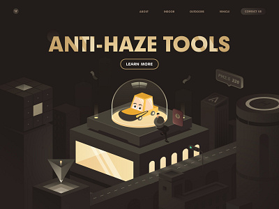 Anti haze tools air pollution car contaminated illustration isometric purifier web 小五