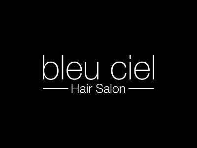 bleu ciel Hair salon branding illustration logo typography