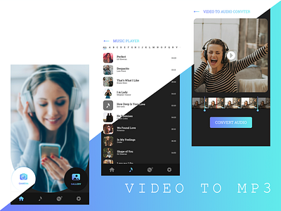 Video to MP3 app design mp3 theme ui video