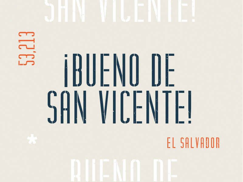San Vicente specimen design condensed stencil typography font type