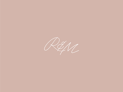 R & M identity initials logo logomark minimal monogram script simple type wedding