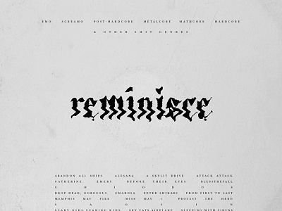 Reminisce album art emo minimal nostalgia playlist spotify typography