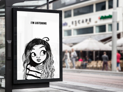 I'm listening: #Day-3 animation branding design digital illustration digital paintings identity illustration vector