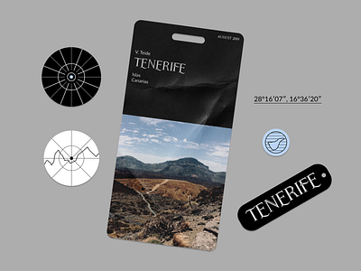 Tenerife mood black branding communication concept digital font forms geography graphic map minimal moodboard paper poster silver stickers travel type visual