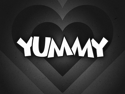 YUMMY 1930 album cartoon customtype heart love oldcartoon release type typography valentines valentinesday yummy