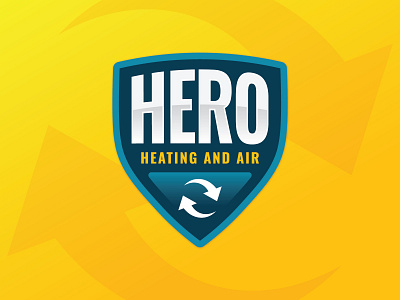 Hero Heating and Air branding charleston design logo shield south carolina type type design typography
