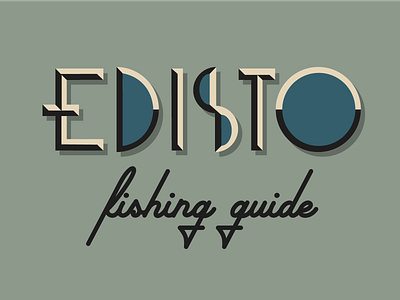 Edisto Fishing Guide. art deco custom type deco retro script type typography word mark wordmark wordmark logo