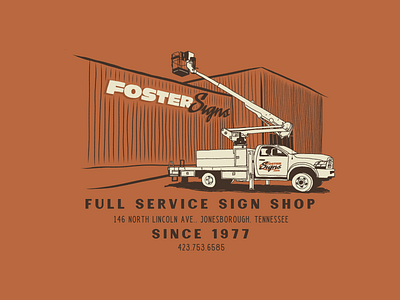 Fosters burnt business fresco illustration rugged signshop truck