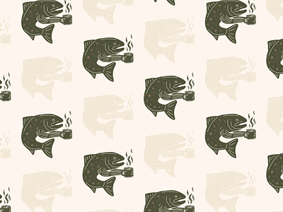 Trout Enjoy Coffee Too adobefresco branddesigner coffee freelancingfemale trout