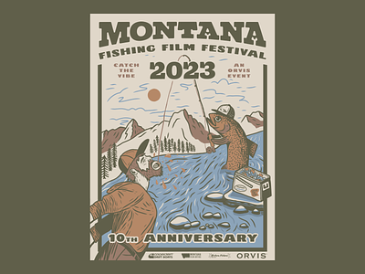 Montana Fishing Film Festival 2023 design festival film film festival fishing fly fishing illustration poster poster design