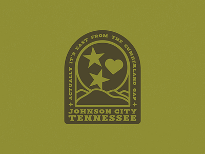 Actually It's East. appalachians design earthy hike hometown johnson city johnsoncity mountains ocms old crow medicine rockmemomma sticker tennessee tristar type typography wagon wheel