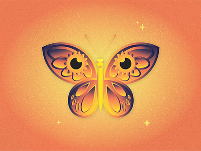 Afterglow. afterglow brand identity butterfly color glow illustration illustration art lines rainbow stars sunset