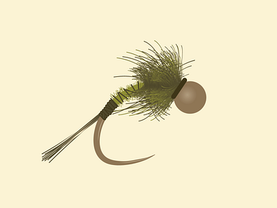 Fly Fishing Nymph. blue design earthy fishing fly fishing freshwater illustration mayfly nymph olive outdoors trout winged