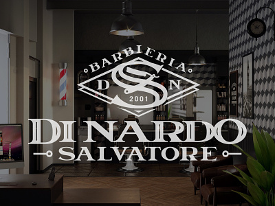 Barbieria Di Nardo Salvatore beard black brand heritage letter logo logodesign logotype monocolor old school shave vintage