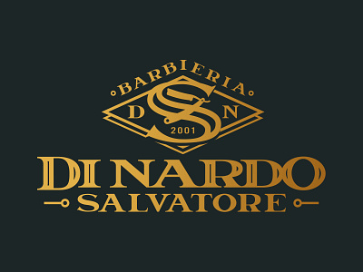 Barbieria Di Nardo Salvatore beard black heritage letter logo logodesign logotype monocolor old school shave vintage