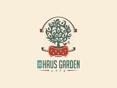 Haus Garden Cafe brand cafe garden icon logo