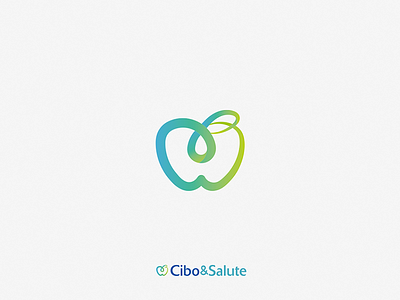Cibo&Salute apple food icon line logo