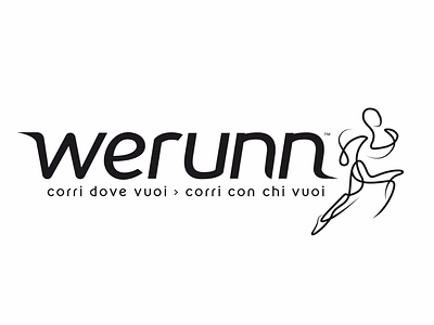 werunn - logo2 brand icon line logo run runner running