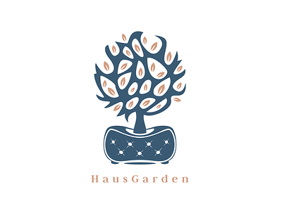 Haus Garden bio brand brand identity branding cafe coffee bar garden leaf logo lounge sofa tree logo