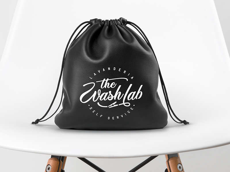 The Wash lab typography lettering black draw retro circle old hanger clothes glyndon script washing service wash laundry logotype logo