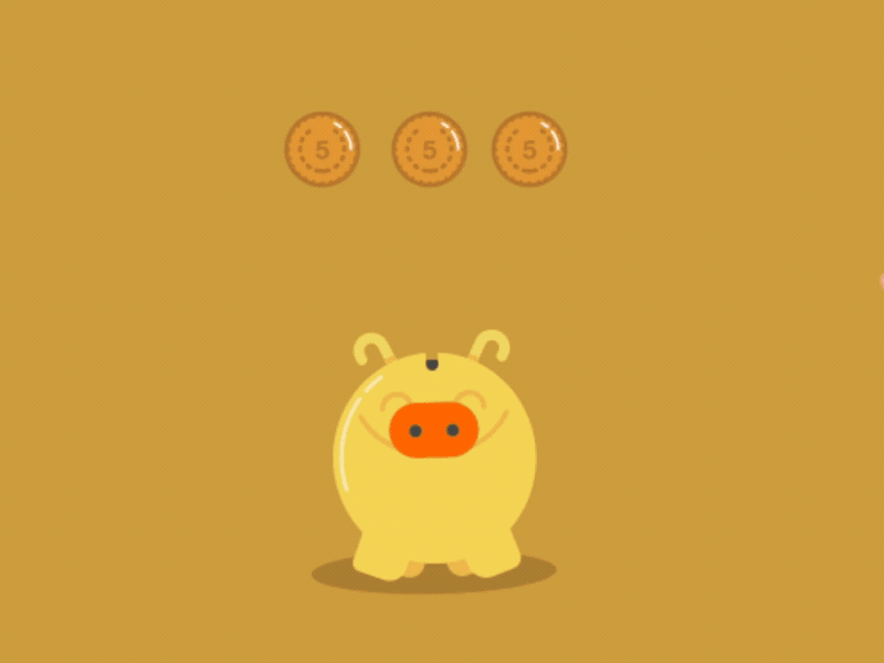 Migros Animation: Piggy bank animation deepblue design germany hamburg illustration migros orange pig piggy bank sticker