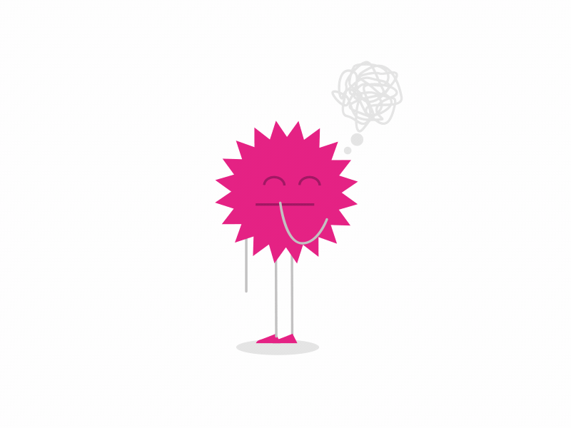ADC Sticker: Thinking adc after effects animation art directors club deepblue design flat germany hamburg illustration pink sticker ui vector
