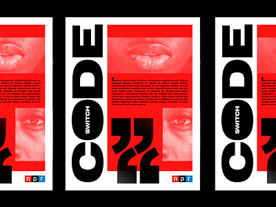 NPR - Code Switch Podcast - Unused bold branding grid layout design poster