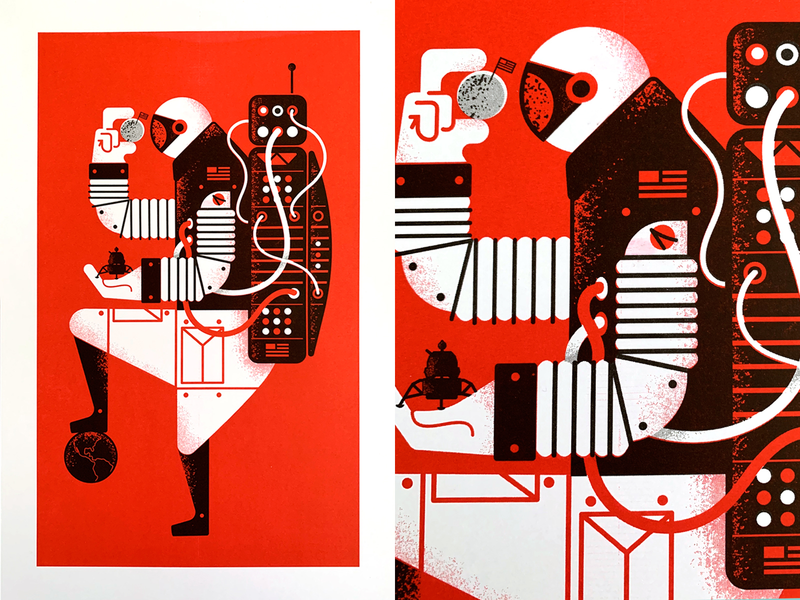 Astro-Man Riso Print by John Mata on Dribbble